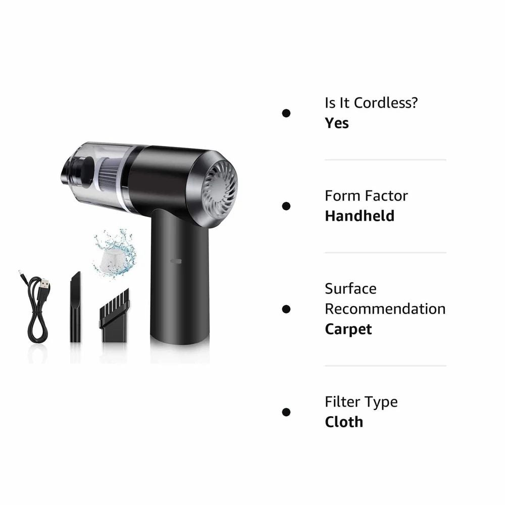 2 in 1 Vaccum Cleaner 2 in 1 Car Vacuum Cleaner Handheld Wireless Home Car USB Rechargeable